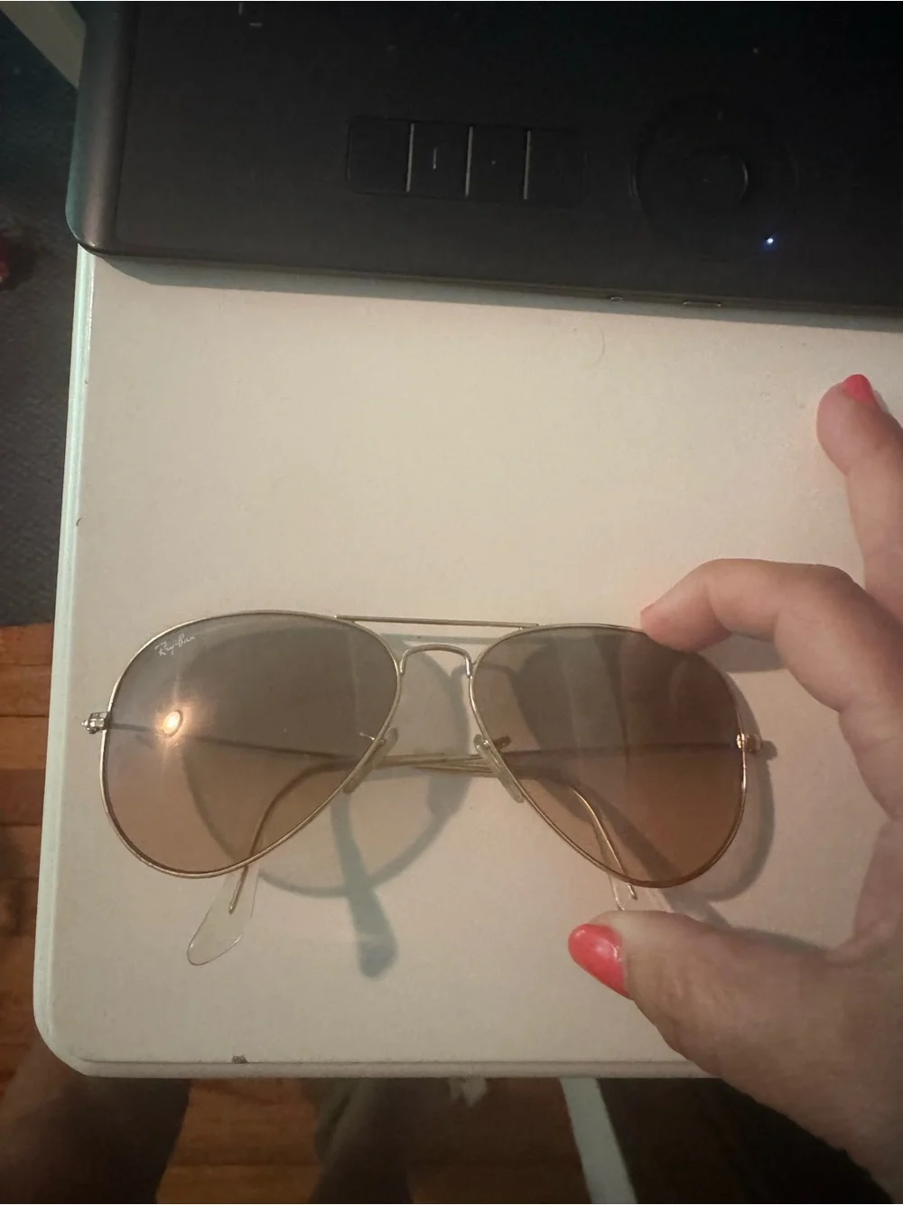 Ray-Ban Gold Frame Brown Lens Aviator Sunglasses